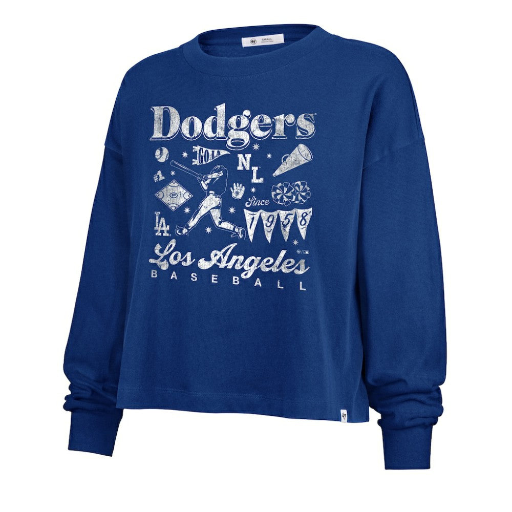 Los Angeles Dodgers '47 Women's Team Collage Sydney Long Sleeve T-Shirt - Royal T-shirts