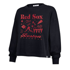 Boston Red Sox '47 Women's Team Collage Sydney Long Sleeve T-Shirt - Navy T-shirts