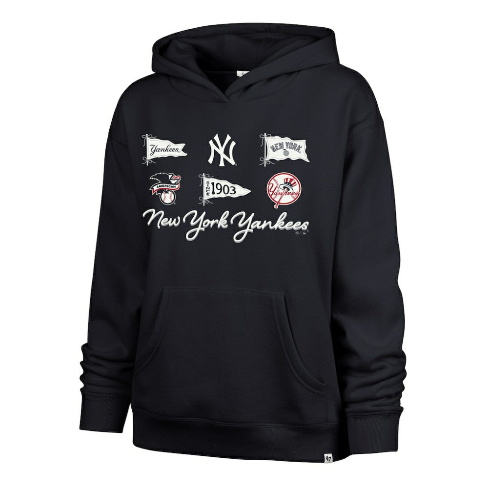 New York Yankees '47 Women's Bow & Banners Naomi Hoodie - Navy Hoodies