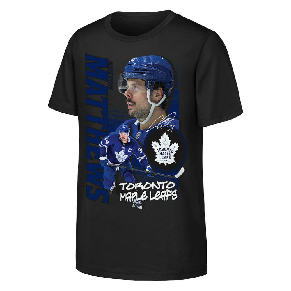 NHL Auston Matthews Toronto Maple Leafs Outerstuff Youth Playmaker T-Shirt - Black