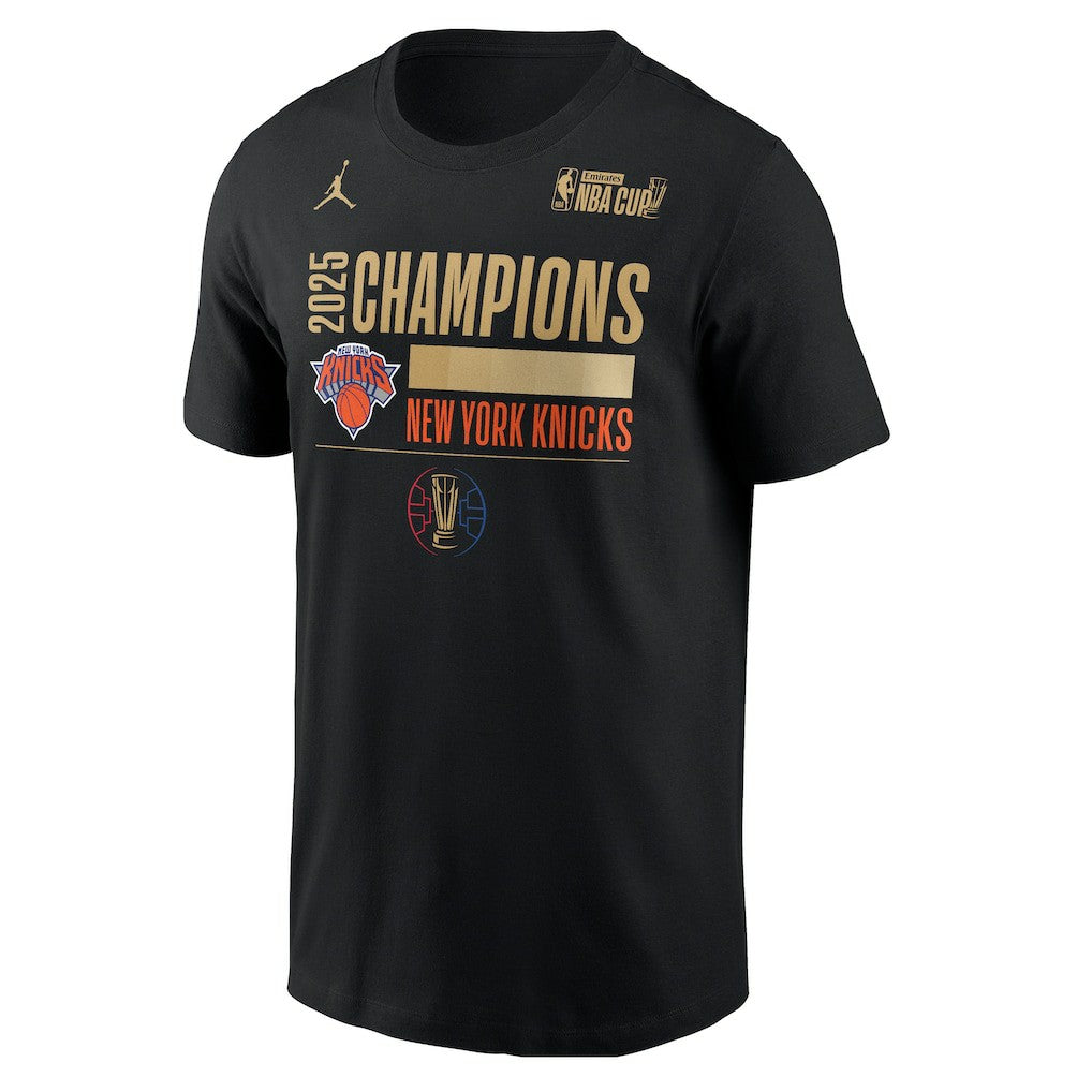 New York Knicks Jordan Brand 2025 NBA Cup Champions Locker Room T-Shirt Black