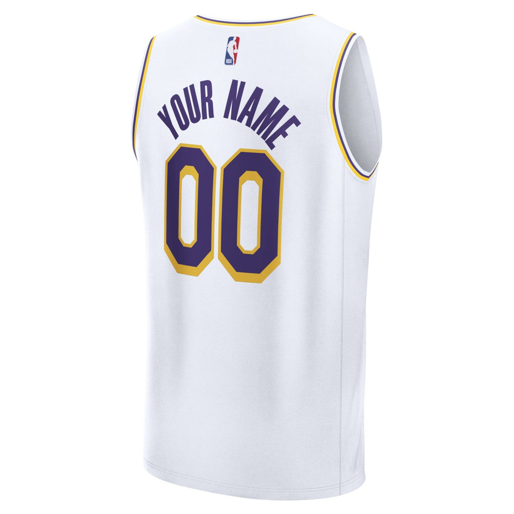 Los Angeles Lakers Fast Break Custom Replica Jersey Association Edition White