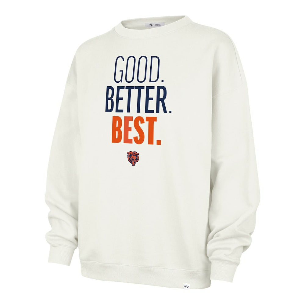Chicago Bears '47 Women's Good. Better. Best. Imprint Oversized Sweatshirt Cream