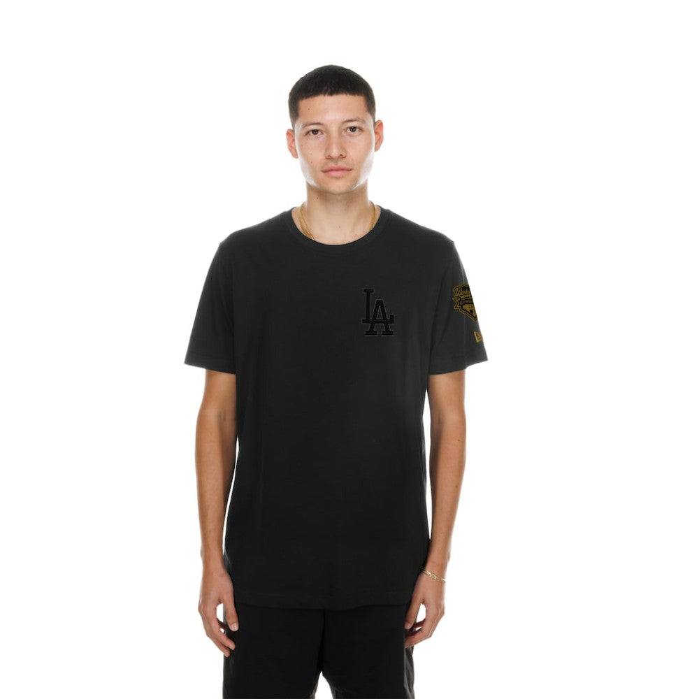 Los Angeles Dodgers New Era 2026 Gold Collection Logo & Patch T-Shirt - Black T-shirts