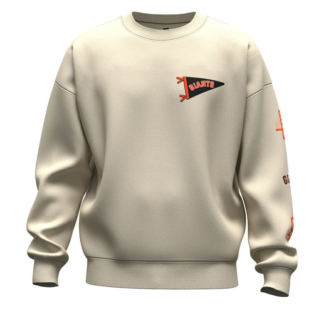 San Francisco Giants Fanatics Unisex Spirit Jersey Fleece Crewneck Pennant Sweatshirt - Tan Jerseys