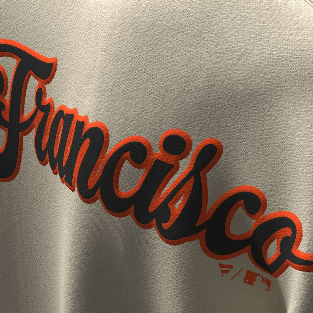 San Francisco Giants Fanatics Unisex Spirit Jersey Fleece Crewneck Pennant Sweatshirt - Tan Jerseys