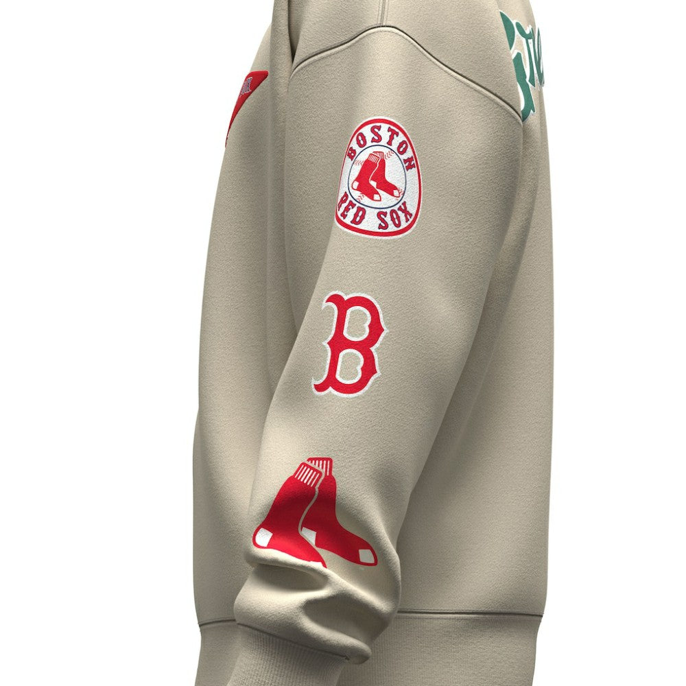 Boston Red Sox Fanatics Unisex Spirit Jersey Fleece Crewneck Pennant Sweatshirt - Tan Jerseys