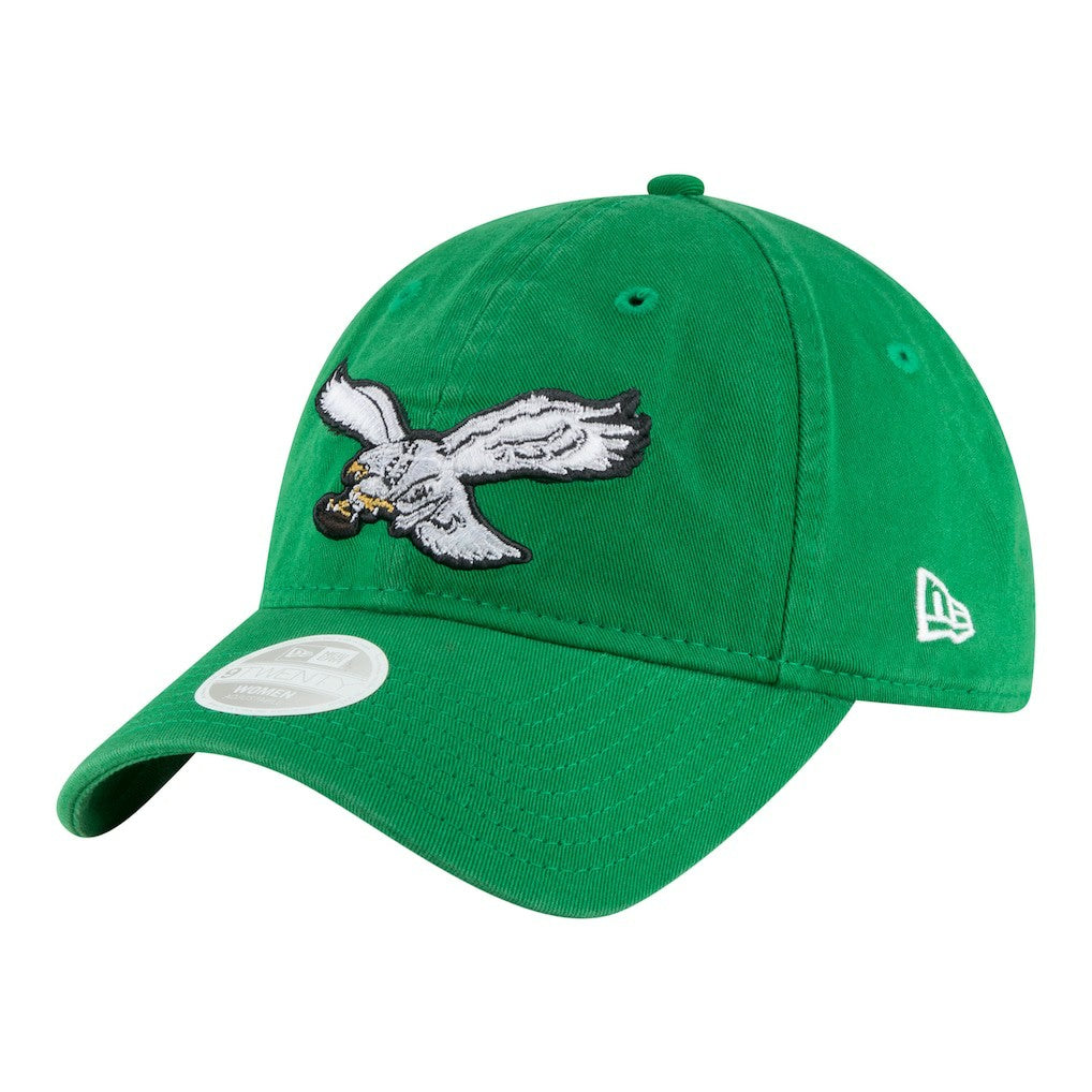 Philadelphia Eagles New Era Women's Throwback 9TWENTY Adjustable Hat Kelly Green