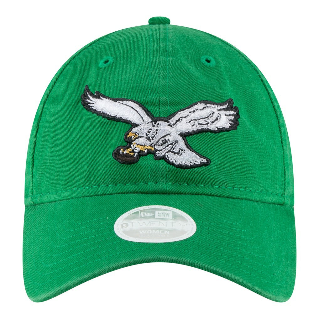Philadelphia Eagles New Era Women's Throwback 9TWENTY Adjustable Hat Kelly Green
