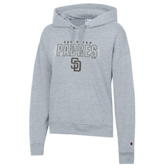 San Diego Padres Champion Women's Distressed Powerblend Hoodie - Heather Gray Hoodies