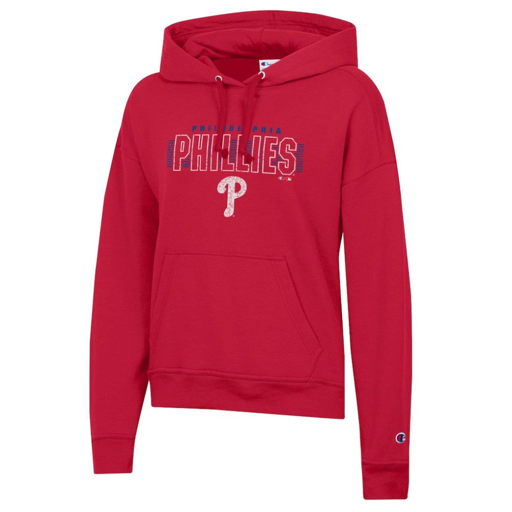 Philadelphia Phillies Champion Women's Distressed Powerblend Hoodie - Red Hoodies