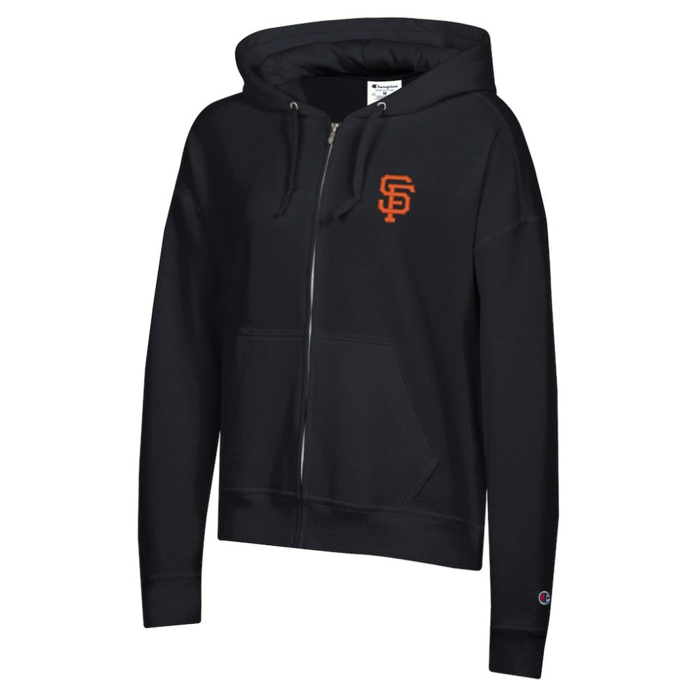 San Francisco Giants Champion Women's Powerblend Fleece Full-Zip Hoodie - Black Hoodies