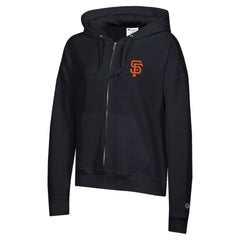 San Francisco Giants Champion Women's Powerblend Fleece Full-Zip Hoodie - Black Hoodies