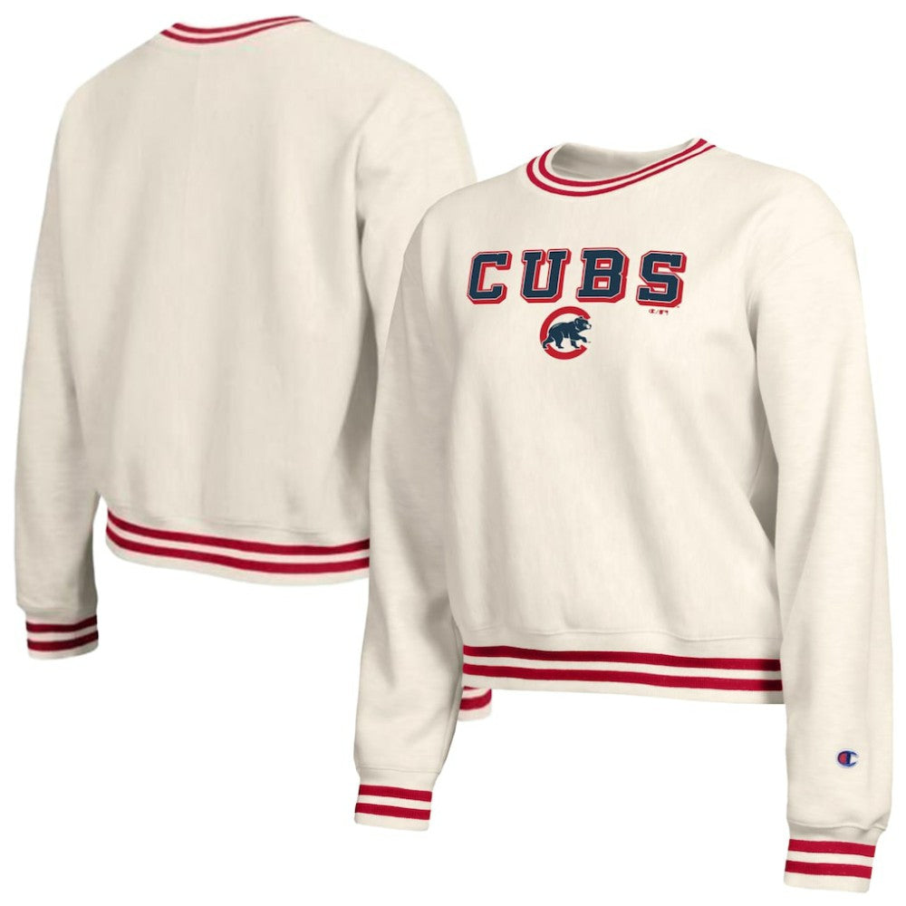 Chicago Cubs Champion Women's Reverse Weave Sweatshirt - Cream Sweatshirts