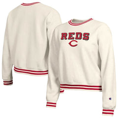Cincinnati Reds Champion Women's Reverse Weave Sweatshirt - Cream Sweatshirts