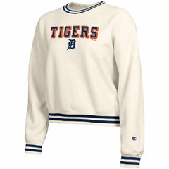 Detroit Tigers Champion Women's Reverse Weave Sweatshirt - Cream Sweatshirts