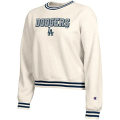 Los Angeles Dodgers Champion Women's Reverse Weave Sweatshirt - Cream Sweatshirts