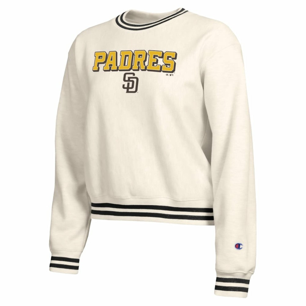 San Diego Padres Champion Women's Reverse Weave Sweatshirt - Cream Sweatshirts