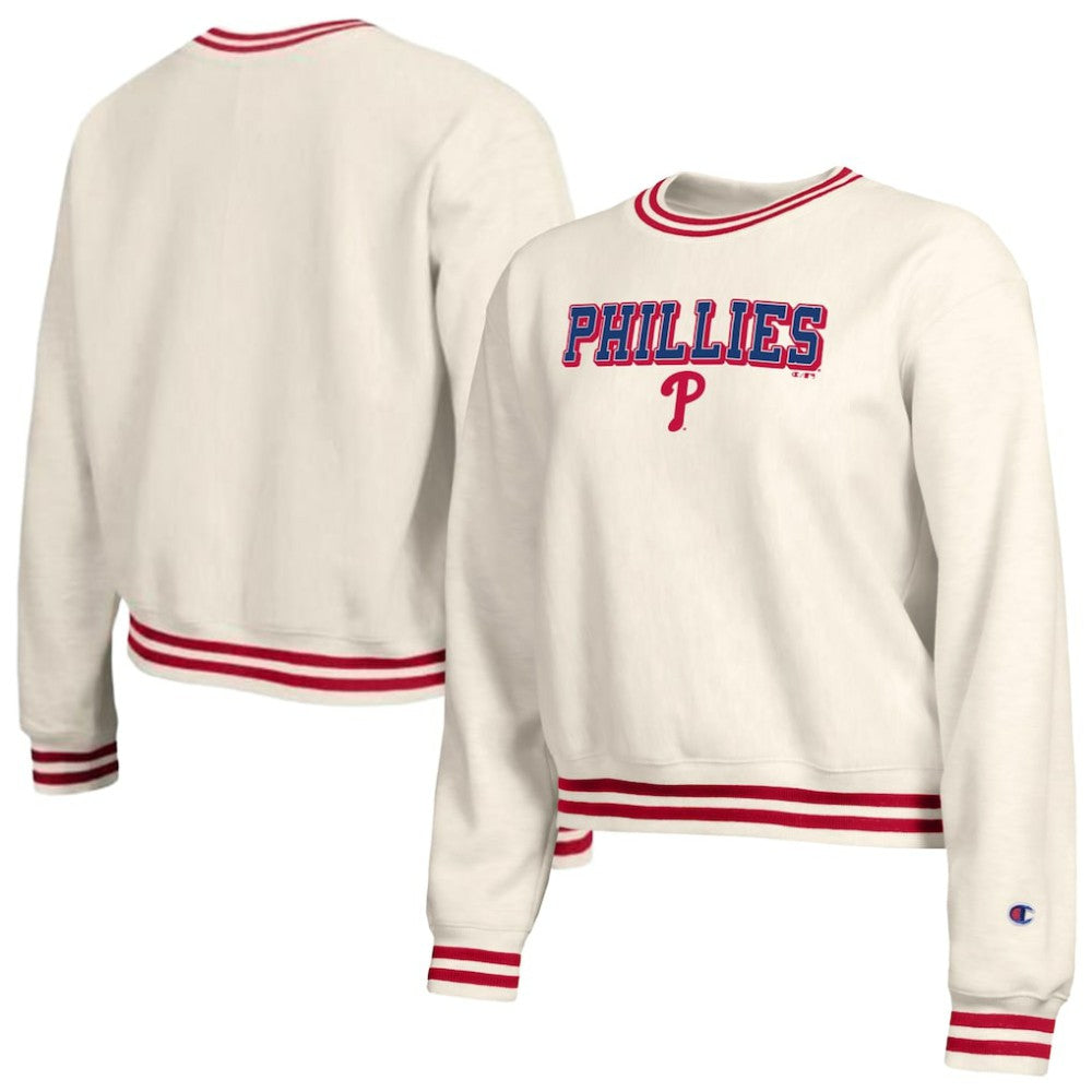 Philadelphia Phillies Champion Women's Reverse Weave Sweatshirt - Cream Sweatshirts