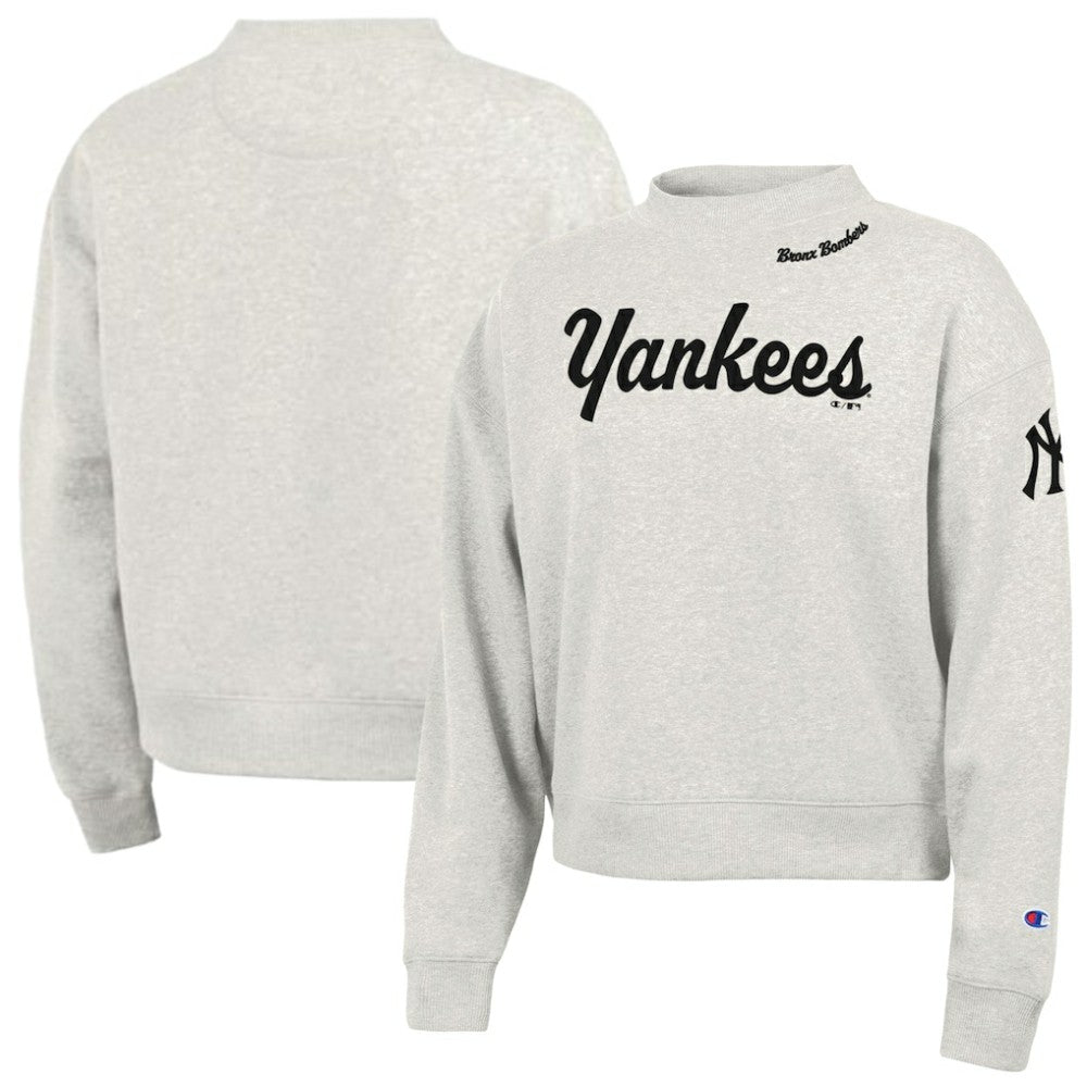 New York Yankees Champion Women's Triumph Tri-Blend Sweatshirt - Stone Sweatshirts