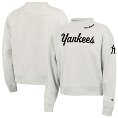 New York Yankees Champion Women's Triumph Tri-Blend Sweatshirt - Stone Sweatshirts