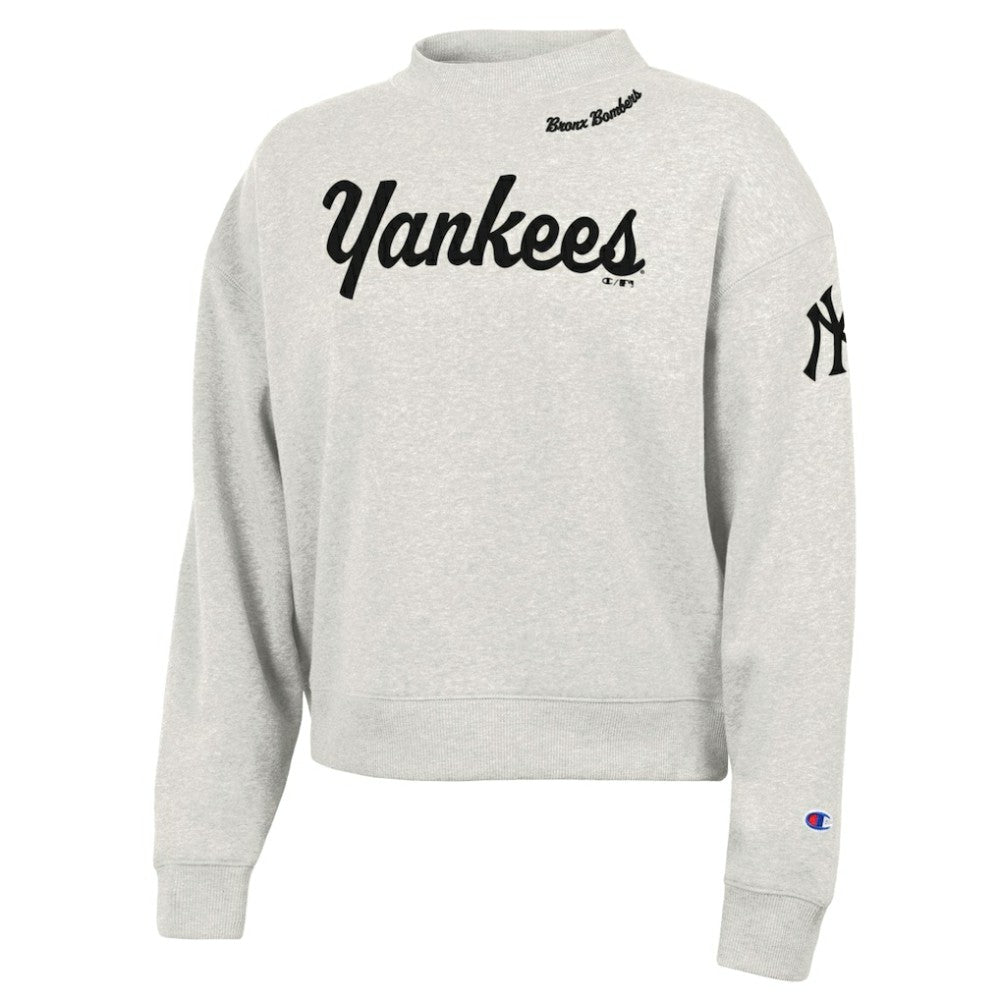 New York Yankees Champion Women's Triumph Tri-Blend Sweatshirt - Stone Sweatshirts