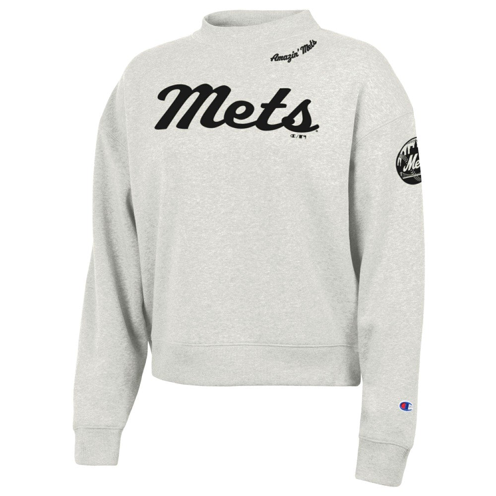 New York Mets Champion Women's Triumph Tri-Blend Sweatshirt - Stone Sweatshirts