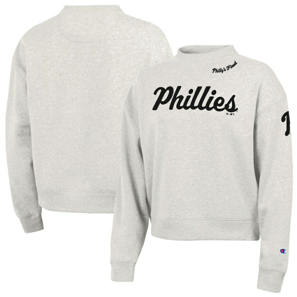 Philadelphia Phillies Champion Women's Triumph Tri-Blend Sweatshirt - Stone Sweatshirts