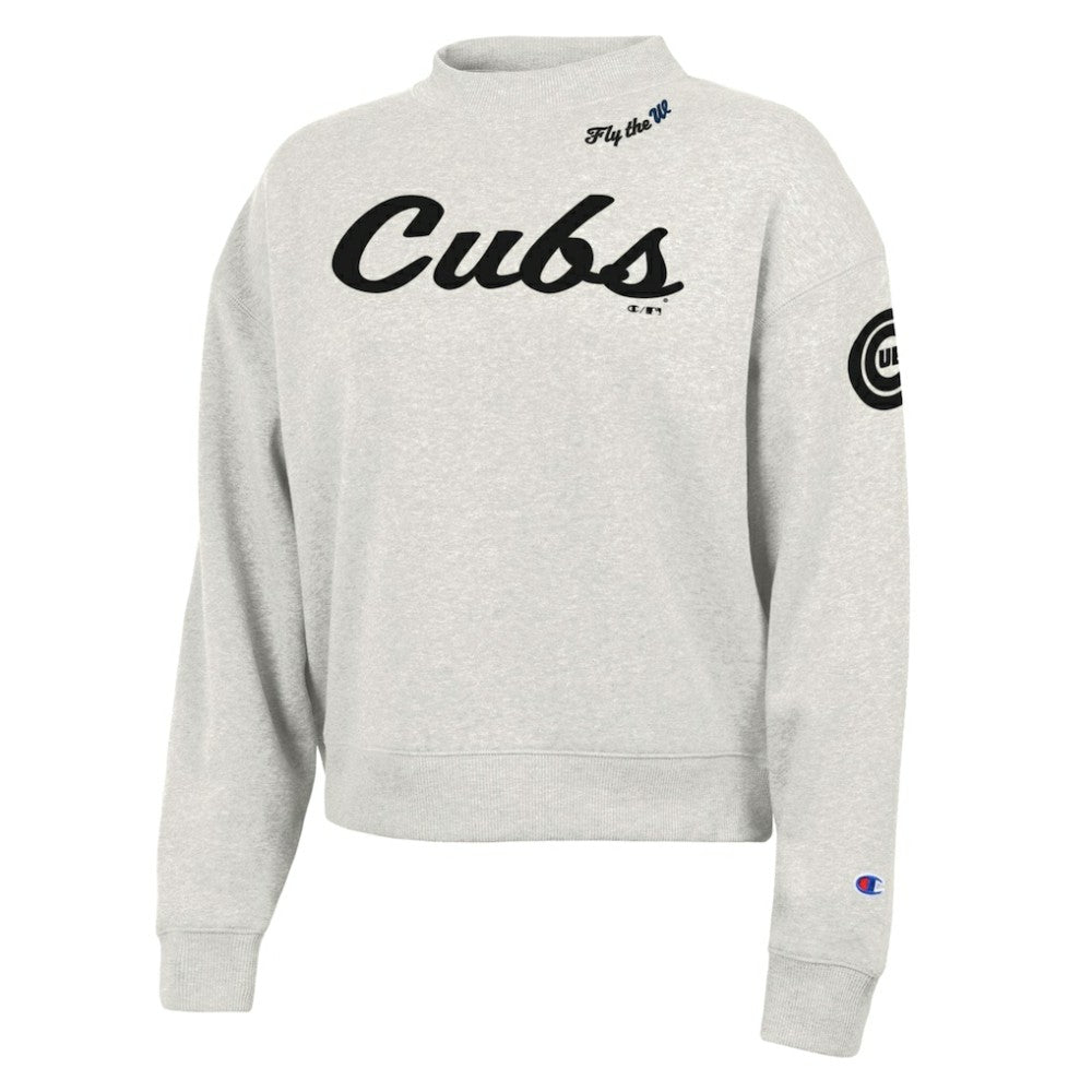 Chicago Cubs Champion Women's Triumph Tri-Blend Sweatshirt - Stone Sweatshirts