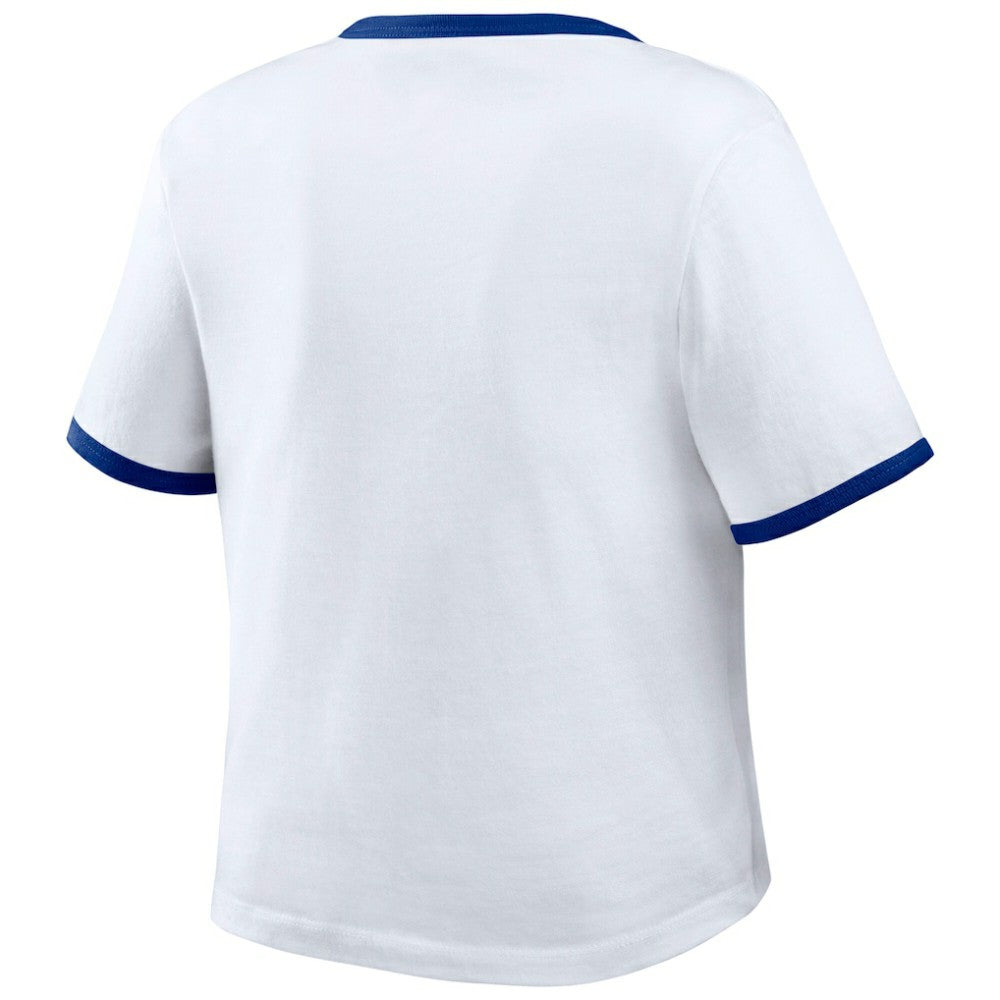 Texas Rangers WEAR by Erin Andrews Women's Ringer Baby T-Shirt - White T-shirts