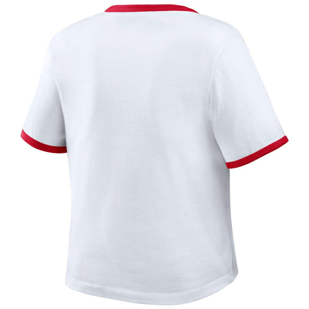 Philadelphia Phillies WEAR by Erin Andrews Women's Ringer Baby T-Shirt - White T-shirts