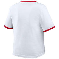 Philadelphia Phillies WEAR by Erin Andrews Women's Ringer Baby T-Shirt - White T-shirts