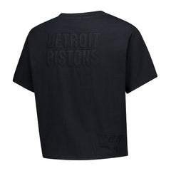 Detroit Pistons Women's Phantom Cropped T-Shirt Black
