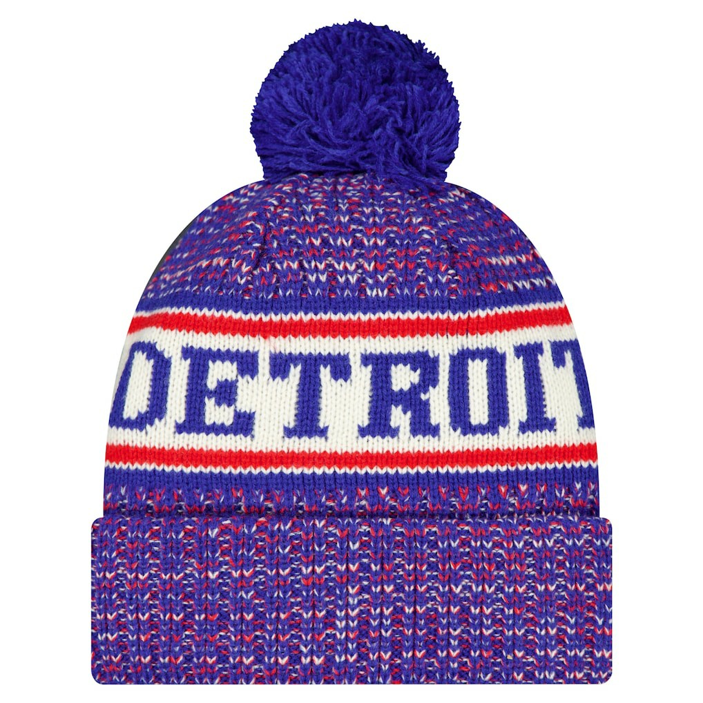 Detroit Pistons Team Cuffed Knit Hat with Pom Blue