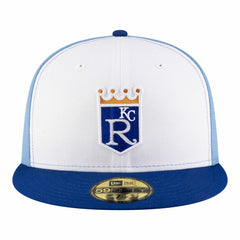 Kansas City Royals New Era Authentic Collection On-Field 59FIFTY Fitted Hat - White/Light Blue Hats