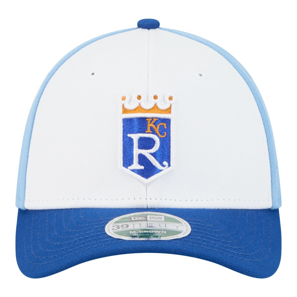 Kansas City Royals New Era Player Replica 39THIRTY M-Crown Flex Hat - White/Royal Hats