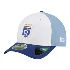 Kansas City Royals New Era Player Replica 9FORTY M-Crown Adjustable Hat - White/Light Blue Hats