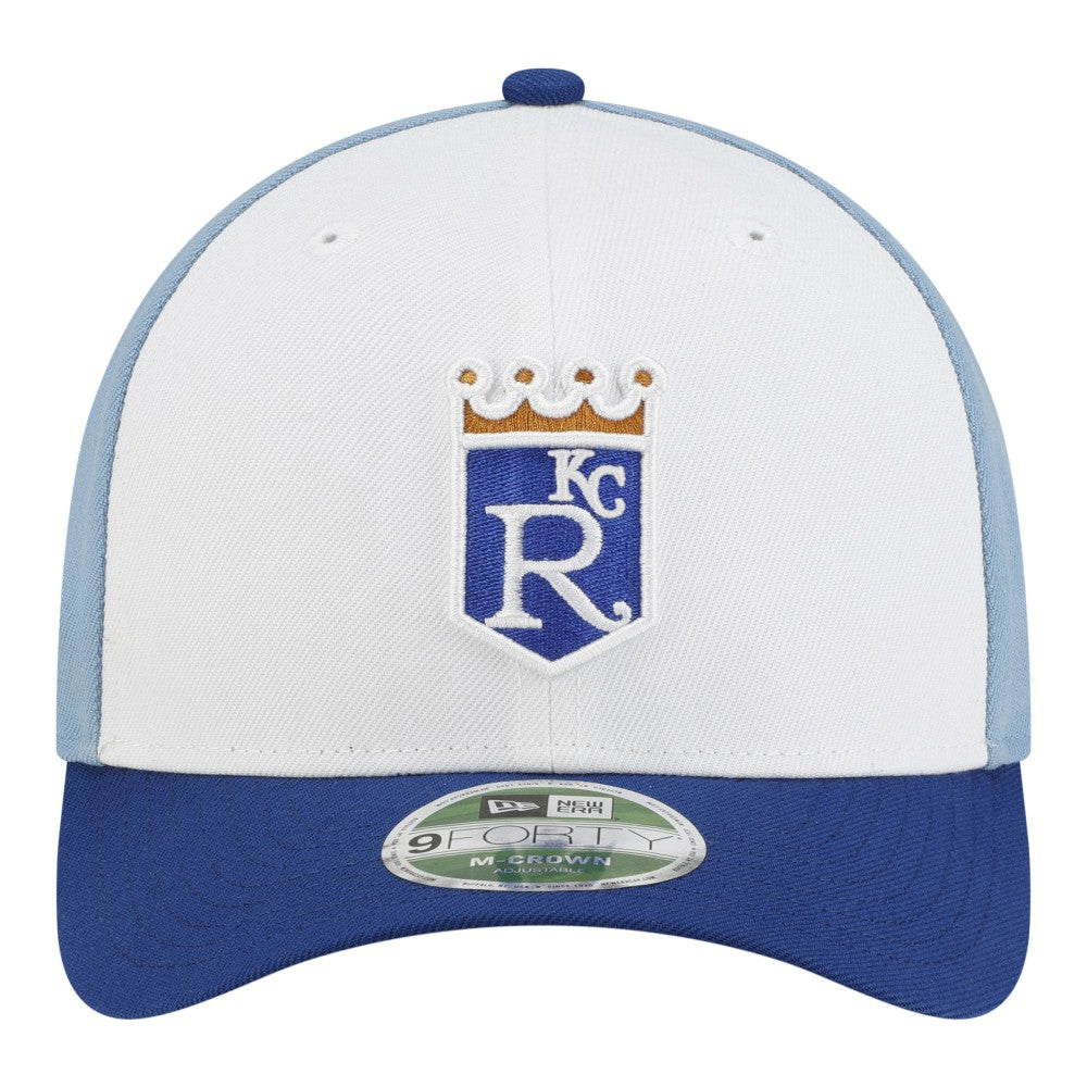 Kansas City Royals New Era Player Replica 9FORTY M-Crown Adjustable Hat - White/Light Blue Hats