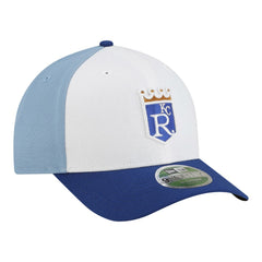 Kansas City Royals New Era Player Replica 9FORTY M-Crown Adjustable Hat - White/Light Blue Hats