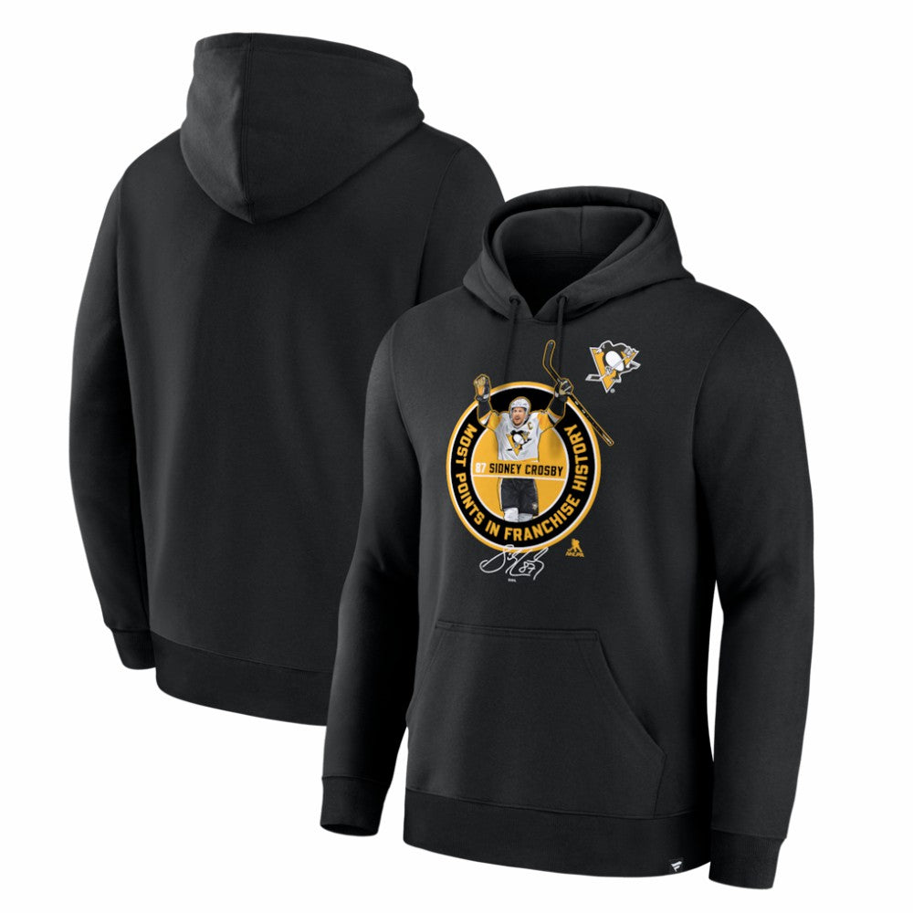 NHL Sidney Crosby Pittsburgh Penguins Most Points in Franchise History Hoodie - Black