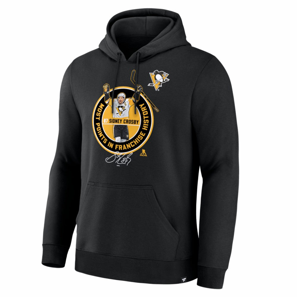 NHL Sidney Crosby Pittsburgh Penguins Most Points in Franchise History Hoodie - Black