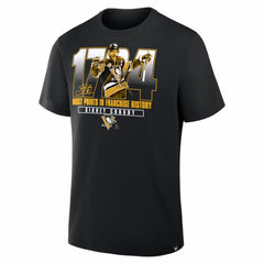 NHL Sidney Crosby Pittsburgh Penguins Most Points in Franchise History T-Shirt - Black