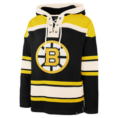NHL Jeremy Swayman Boston Bruins '47 Player Name & Number Lacer Hoodie - Black