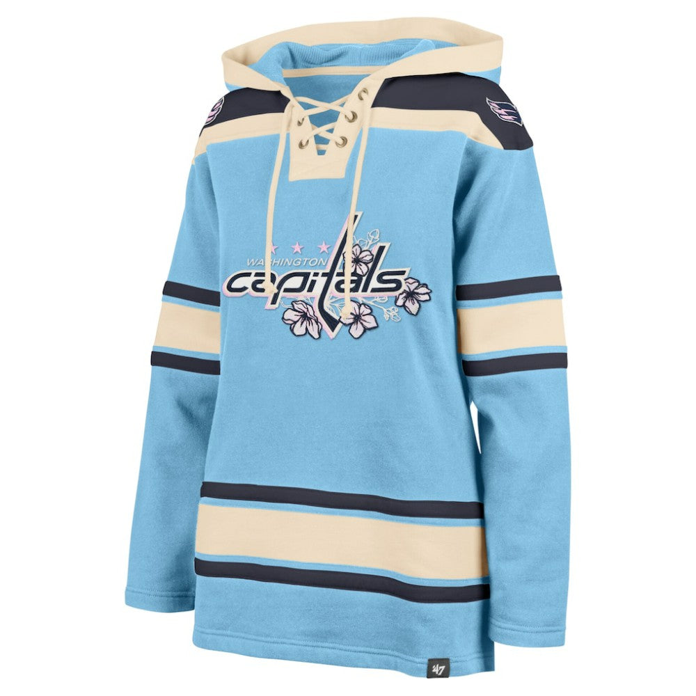 NHL Washington Capitals '47 Women's Superior Lacer Pullover Hoodie - Light Blue