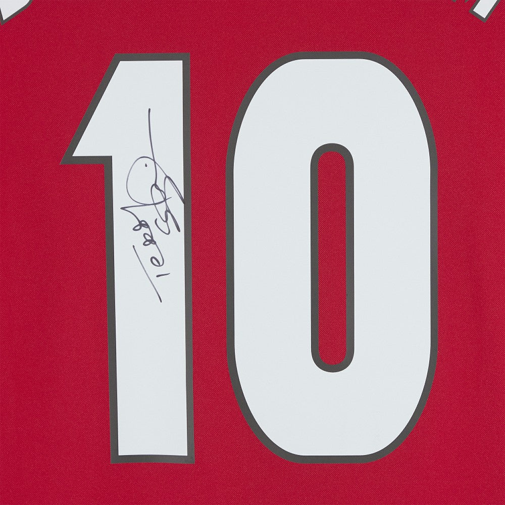Teddy Sheringham Manchester United Autographed 1999 Red UEFA Champions League Home Jersey Icons
