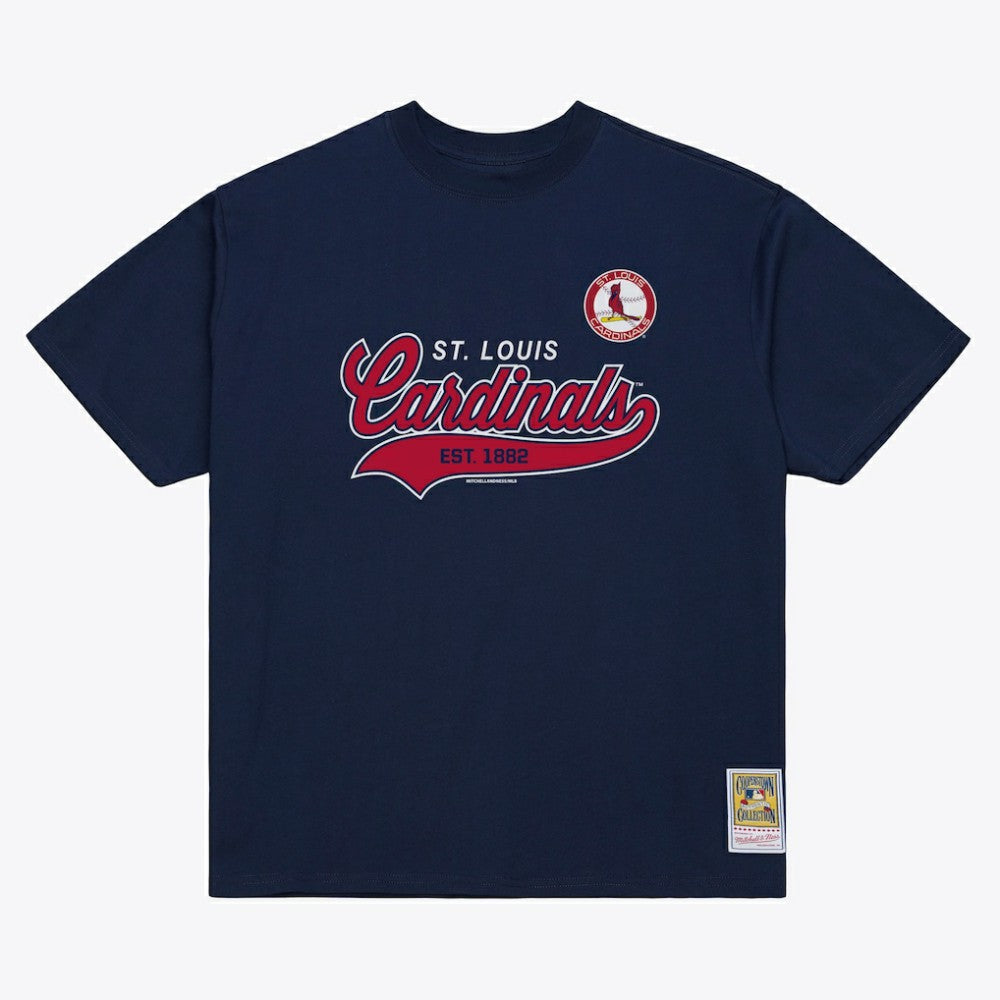 St. Louis Cardinals Mitchell & Ness Script Sweep Arch T-Shirt - Navy T-shirts