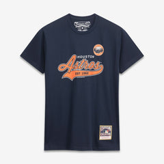 Houston Astros Mitchell & Ness Script Sweep Arch T-Shirt - Navy T-shirts