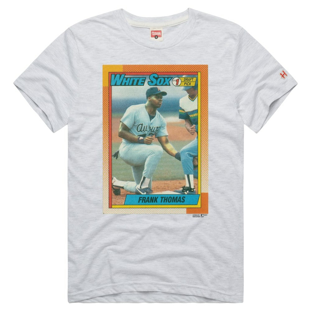 Frank Thomas Chicago White Sox Homage Unisex 1990 Topps Baseball Rookie Tri-Blend T-Shirt - Ash T-shirts