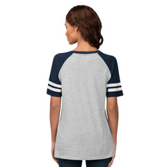 Detroit Tigers G-III 4Her by Carl Banks Women's Goal Line Raglan V-Neck T-Shirt - Heather Gray T-shirts