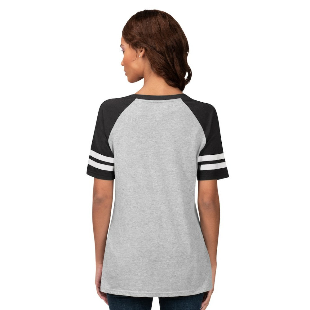 Baltimore Orioles G-III 4Her by Carl Banks Women's Goal Line Raglan V-Neck T-Shirt - Heather Gray T-shirts